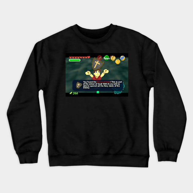 8 Bit Shield of Faith Crewneck Sweatshirt by CalledandChosenApparel